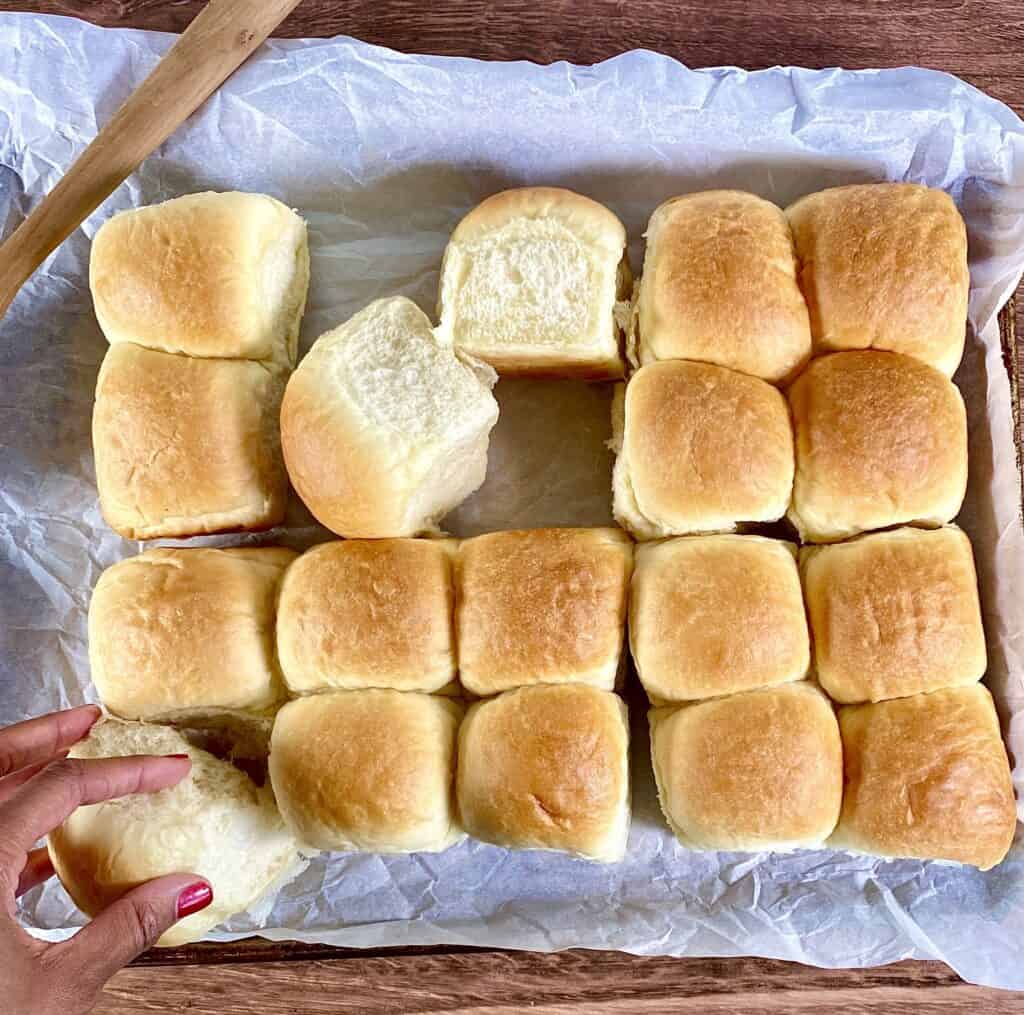 Sunday Dinner Rolls on a sheet pan