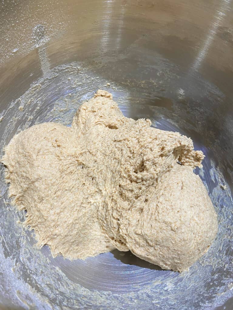 Maple Whole Wheat Sandwich Bread dough before rising or proofing.