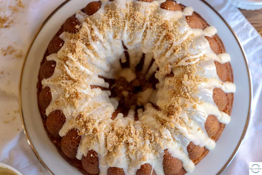 This is a picture of a Peach Cobbler Pound Cake.