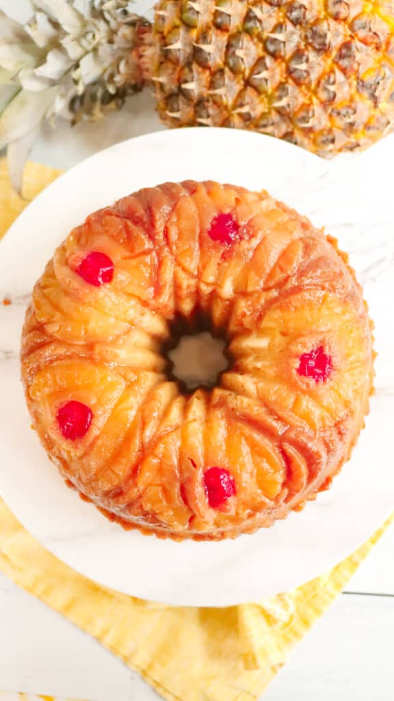 Pineapple Upside Down Bundt Cake (Quick & Easy Cake Mix Recipe!)