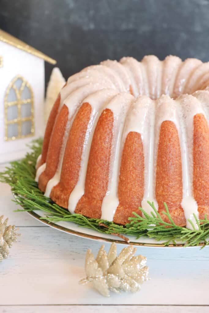 This is a picture of an Egg Nog Pound Cake.