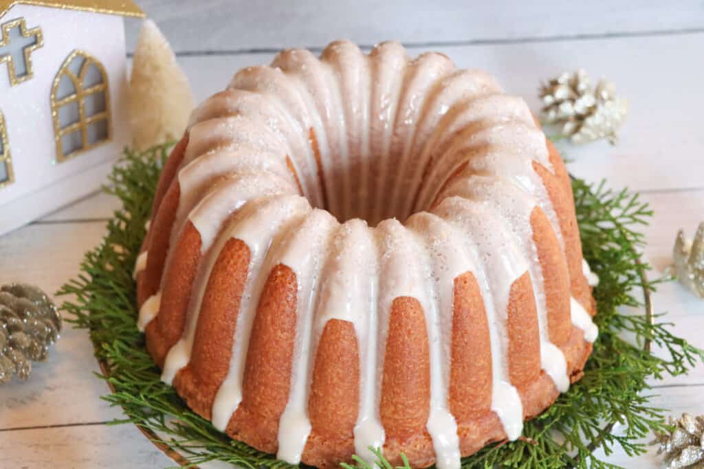 This is a picture of an Egg Nog Pound Cake.