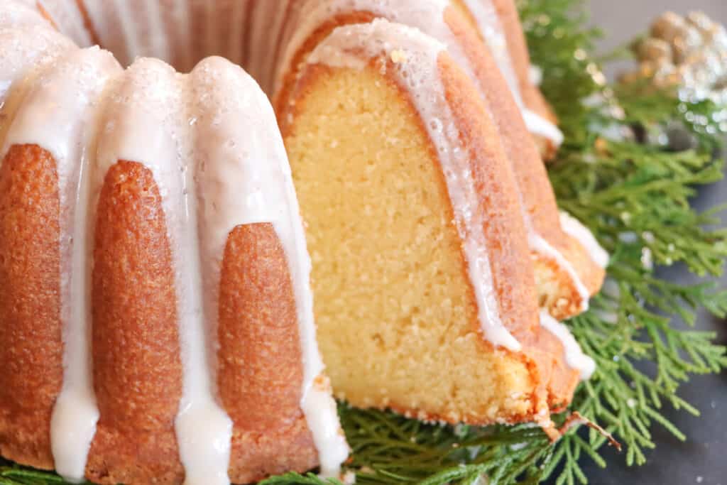 This is a picture of an Egg Nog Pound Cake.