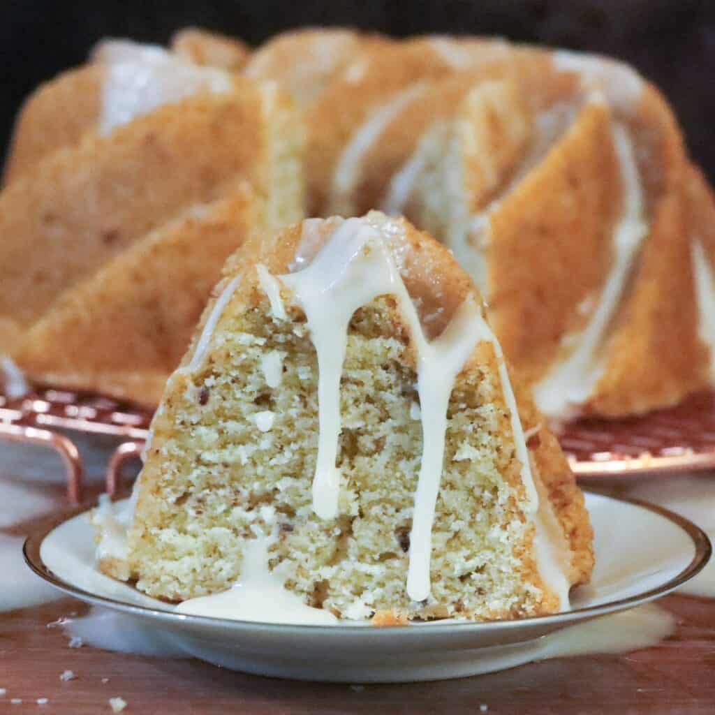 This is a photo of a vegan lemon vanilla pound cake.