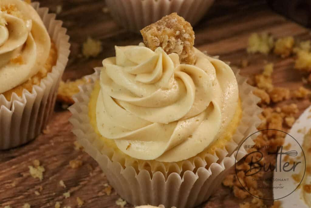 This is a photo of a Toffee Crunch Cake in cupcake form