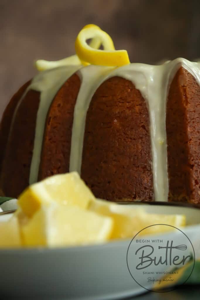 this is a side view photo of a lemon pound cake