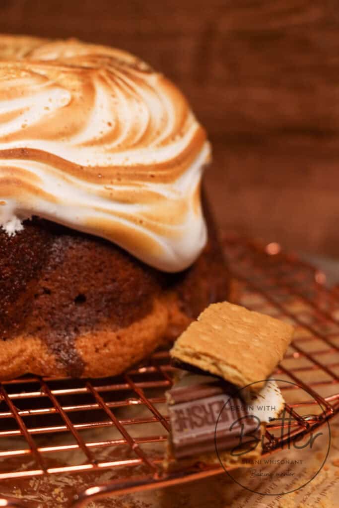 this is a photo of a s'mores pound cake.