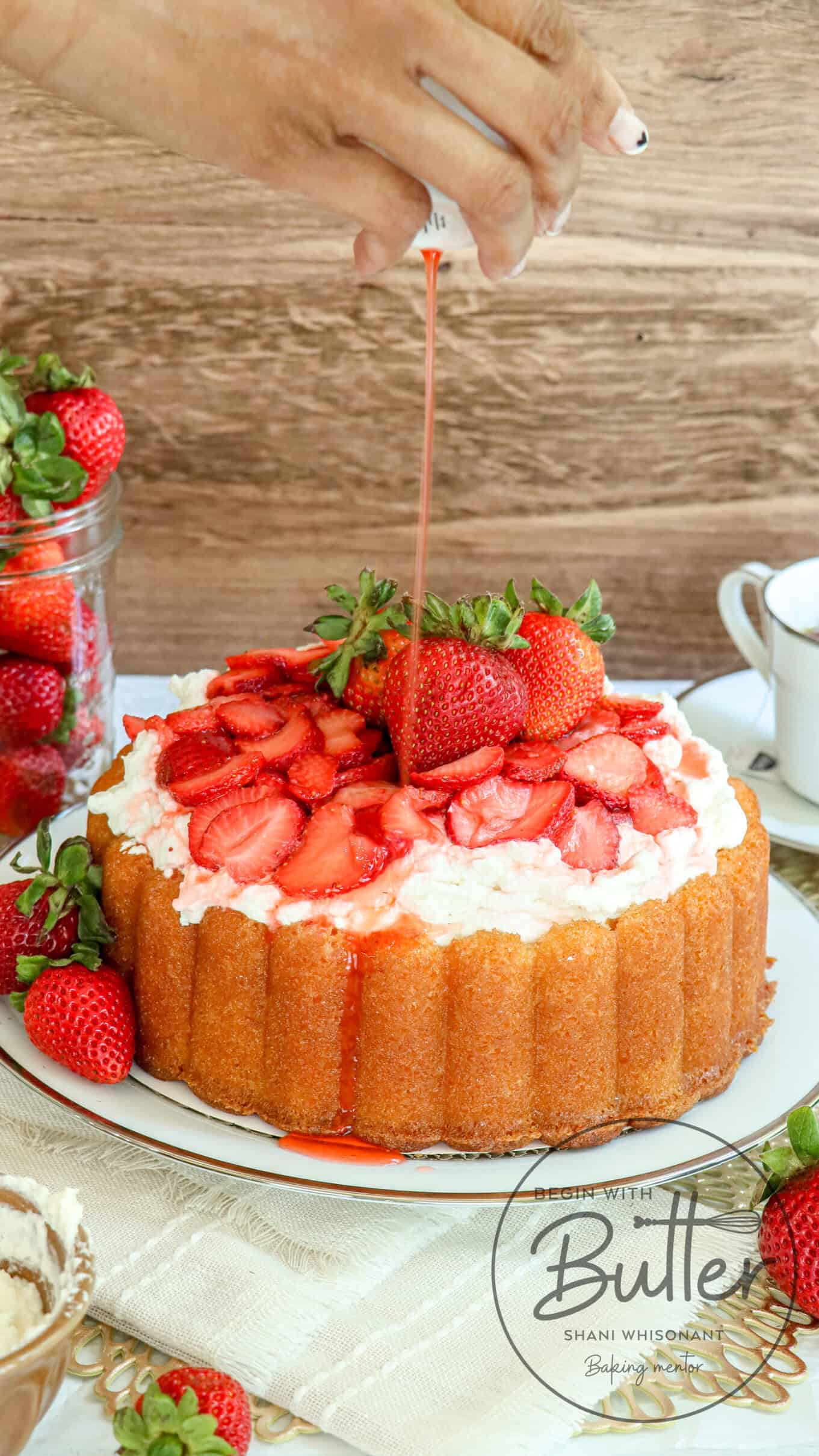 Strawberry Shortcake in a Charlotte Pan